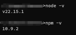powershell 查看node和npm版本