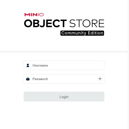 MinIO 控制台登录页面截图